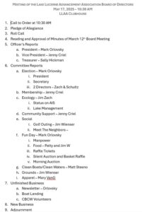 Agenda 05172025 Board Meeting - Lake Lucerne Advancement Association